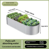 Kit de jardinière surélevée galvanisée, bac à plantes extérieur avec bordure de sécurité, grandes jardinières surélevées en métal pour la culture de légumes, fleurs et herbes