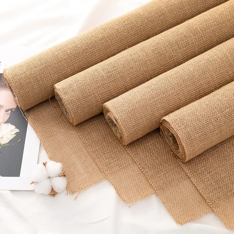 100% Floral Linen Fabric Roll For Wedding Table