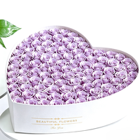 Vente flash - Boîte cadeau de fleurs éternelles artisanales avec 99 roses préservées pour la fête de Thanksgiving, Noël ou la décoration d'événements