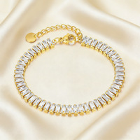Collier et bracelet de plage en acier inoxydable 316L plaqué or 18 carats PVD, étanches et inaltérables, avec zircon, vente en gros, directement de l'usine