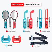 Honcam Switch Aksesori olahraga 10 dalam 1 Switch aksesoris olahraga bundel Aksesori keluarga Kit permainan olahraga untuk Nintendo
