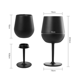 Calice da vino in acciaio inox 12oz con stelo staccabile e coperchio per l'anniversario di matrimonio dell'ufficio del partito - Product Image 2