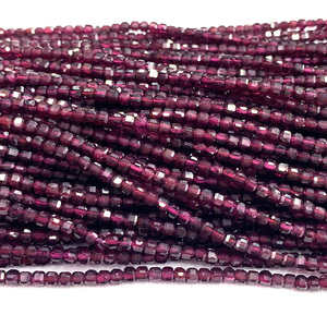 LINKED Natural Granat Edelsteine Halskette Armbänder Ohrringe Würfel Facettierte Perlen für DIY Schmuck herstellung Großhandel - Product Image 6
