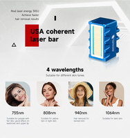 Nouveau Laser Diode 5 Ondes 2026 pour Épilation Indolore, Poignée Réglable Haute Puissance avec Machine d'Analyse Cutanée pour Salon de Beauté