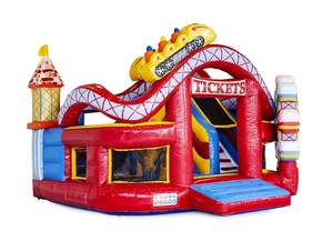 Top Bán Funcity Rollercoaster Inflatable Trò Chơi, Inflatable Bouncy Jumping Combo, Inflatable Bouncer Slide - Product Image 3
