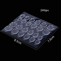 Colle en gel respirante 24 pointes/feuille, imperméable, double face, écologique, non toxique, ruban adhésif pour nail art, autocollants pour pointes d'ongles