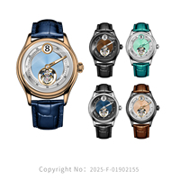 Montres mécaniques pour hommes avec tourbillon volant et fonction heure sautante, lumineuses et étanches, nouveau design, fabrication OEM/ODM sous licence