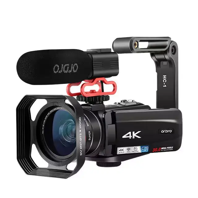 12X Optical Camcorder 4K UHD Video Camera Professional Outdoor Vlog Recording Camcorder