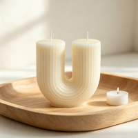 Geometrische Skulptur Duftkerze Geschenk Ins Ästhetische U-Form Gerippte Kerze