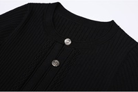 AIMEISI Vente en gros Nouveau Robe décontractée élégante formelle à manches courtes décontractée plissée pour femmes Robe tricotée Robes longues pour femmes
