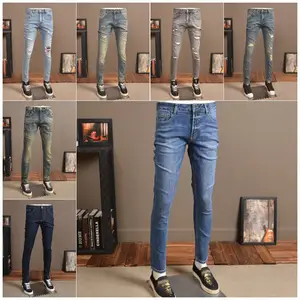 Factory Hot Sell Washed Herren Jeans Denim Slim Ripped Pants Herren Black Friday Casual Freizeit Herren Jeans mit Loch