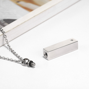 Kalung Kubus Penyimpan Abu Kremasi Pria, Liontin Urn, Perhiasan Kenangan Kristal - Product Image 5