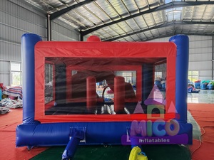Castillo Inflable con Temática de Superhéroe Guerrero de Telarañas, Rojo y <span class=keywords><strong>Azul</strong></span>, Castillo Hinchable de Dibujos Animados para Niños, Alquiler Comercial para Fiestas Pequeñas - Product Image 3