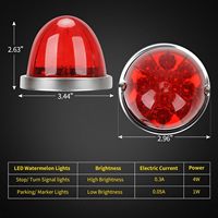 Feu de signalisation LED bicolore 12V 24V pour camion et remorque, lentille scellée, clignotant, étanche, 5W