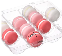 Boîtes à macarons en plastique, lot de 40, inserts transparents pour contenants à macarons, pour 16 macarons, boîtes d'emballage