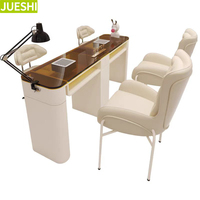 Table et chaise JUESHI Nail Tech pour salon de manucure et de pédicure bureau usine de meubles pour ongles table de manucure en bois pour salon de beauté