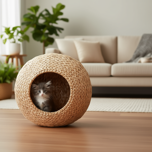 Condo mural pour chat en bois naturel avec coussin lavable, griffoir pour chat d'intérieur, modèle D0100X3H838 pour chatons - Product Image 2