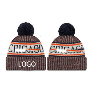 2025 biểu tượng tùy chỉnh mùa đông Beanie đan Pom Pom đầy màu sắc thời tiết lạnh Câu lạc bộ bóng đá mũ dệt vá Kỹ Thuật bán buôn du lịch - Product Image 6