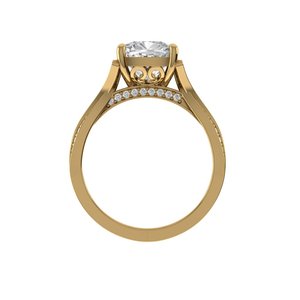 Bague en diamant de laboratoire taille coussin de qualité supérieure, en argent 925 et or 9kt, 14kt, 18kt, pour femme, idéale comme bague de fiançailles - Product Image 4