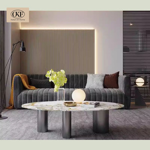 OKF Gris Moderno Tech Tela Tufted Sofá Set Sala de estar comodidad Sofá Set Filipinas Sofás Muebles Sala de estar - Product Image 3