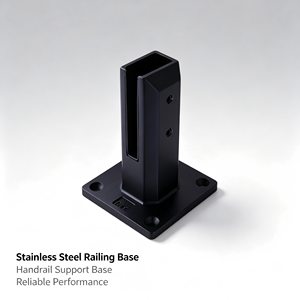 Support de balustrade en acier inoxydable noir, fixation au sol, pour garde-corps d'escalier, terrasse, balcon - Product Image 6