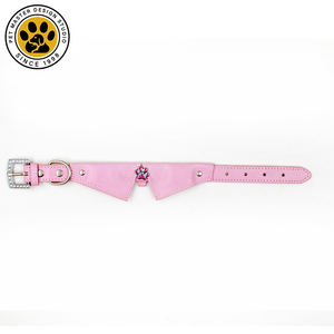 SinSky kulit sapi asli bernapas kerah hewan peliharaan traksi anjing dasi kucing kulit kerah anjing dengan dasi kupu-kupu untuk anjing kecil - Product Image 6