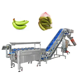 Semi Auto Banana Mesh Bag Packing Machine Vegetable 14 Head Multihead Weigher Carrot Tomato Mesh Bag Clipping Machine