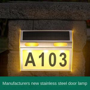 Lampe de numéro de porte solaire murale étanche IP65 DC, panneau d'adresse LED pour la maison, le jardin, le bureau - Product Image 3