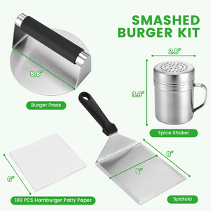 Factory Stainless Steel <b>Griddle</b> Spatula for <b>Flat</b> <b>Top</b> Grill- Burger Smasher and Squeeze Bottle <b>Griddle</b> Accessories Kit - Product Image 2