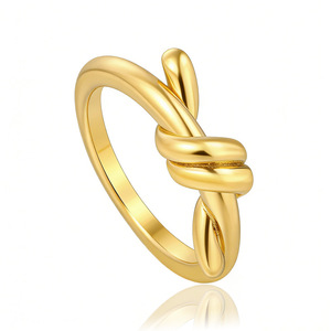 Geometric Knot <b>Ring</b> 18k Gold Plated Unisex Fashion Jewelry Gift - Product Image 1