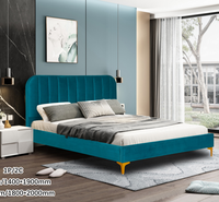 Lit Moderne de Luxe Design pour Chambre à Coucher, Cadre de Lit Capitonnée Ajustable 180x200 avec Rangement