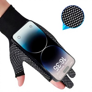 Daizen Star Half Finger Gloves Black Wrist Length Eco-Friendly Multifunctional Cycling All Seasons PU Quick Dry Casual - Product Image 4
