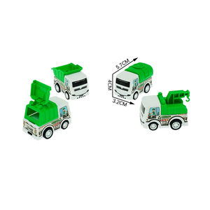 Plastik tarik kembali lingkungan kendaraan sanitasi teknik mobil mainan gesekan untuk anak-anak kejutan besar telur 70 MM kapsul - Product Image 1