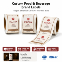 Etiqueta BOPP Personalizada con Lámina Dorada, Resistente al Agua, con Logotipo para Alimentos, Miel, Vino Tinto y Cosméticos, Adhesivo para Botellas