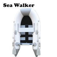 Seawalker - Bote Inflable de Pesca de 2.3M, Material de PVC, Bote de Remos con Piso de Listones Inflables, Bote Deportivo con Certificación CE