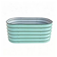Jardinière Métallique Nordique pour Jardin, Pot de Culture de Légumes d'Extérieur, Bac à Fleurs Portable pour Patio et Balcon, Parterre Épaissi
