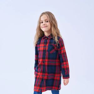 Vêtements pour enfants, chemises longues d'automne pour enfants, chemises à manches longues en flanelle chaude, chemises en flanelle à carreaux pour filles - Product Image 3