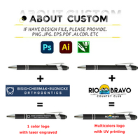 Stylos à bille métalliques de luxe avec logo personnalisé, multifonctions, toucher doux, encre à séchage rapide, impression sérigraphique - Cadeau promotionnel