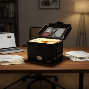 Caja de Documentos Portátil Resistente al Fuego Vevor 1832 Fahrenheit, Organizador de Almacenamiento de Archivos con Aislamiento Térmico, Impermeable y con Cerradura para Oficina en Casa - Product Image 2