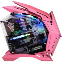 Qiaosibo MOD53 Split Refroidissement par eau EATX Mecha Warrior Alien Case Gaming DIY Acrylique PC de bureau avec ventilateur Stock
