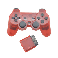 Manette sans fil 2,4 G pour PS2, manette transparente à double vibration pour PS2