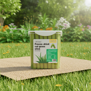 Snack per Gatti Biologici ad Alto Contenuto Proteico Senza Cereali, Bastoncini di Erba Gatta Liofilizzati alla Menta, Confezione in Inglese, Prezzo Conveniente - Product Image 1