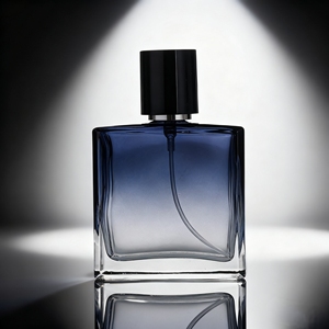 Botella de Perfume de Vidrio Cuadrada Azul Tinta de 30ml 50ml 100ml con Pulverizador, de Alta Calidad, con Logotipo Personalizado, Vacía, para Hombre - Product Image 3
