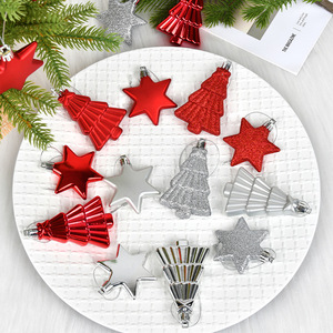 High Quality Plastic Red White Silver Christmas <b>Tree</b> Shape Shatterproof Hanging <b>Tree</b> <b>Ornaments</b> Indoor Christmas Decorations - Product Image 3