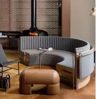 Sillas y Mesas Semicirculares Modernas de Alta Calidad para Restaurantes, Conjuntos de Muebles para Cafeterías y Comercios
