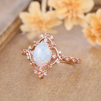 AliExpress - Nouvelle bague pour femme en cuivre opale blanc en forme d'œuf, plaquée, élégante, simple, tendance, adaptée à un usage quotidien