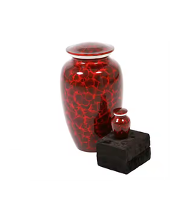 Urna de Metal artesanal India roja de alta calidad para cremación al mejor precio para almacenamiento de cenizas de calidad suministros funerarios - Product Image 2