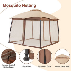 Fabricant <span class=keywords><strong>professionnel</strong></span> Dôme autoportant de qualité supérieure Double <span class=keywords><strong>toit</strong></span> Patio Gazebo avec filet pour Villa Hôtel - Product Image 5