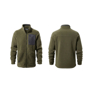 Chaqueta de Forro Polar Verde Oliva para Hombre, con Cierre Completo, Ropa de Trabajo de Microfibra, Protección Invernal, Uniforme para Exteriores - Product Image 1