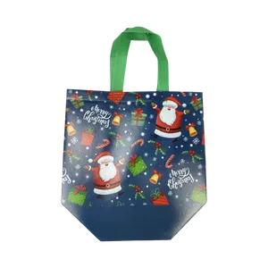 Factory Wholesale Custom Christmas Decorations Gift Bag Recyclable Reusable Waterproof PP Laminated Tote Nonwoven Bag